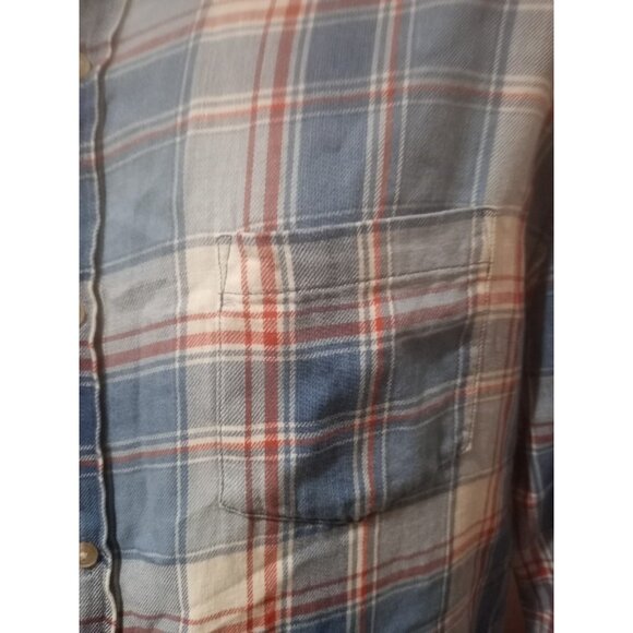 Marine Layer Plaid Button Shirt Men’s XL Blue Red 100% Cotton Button Down - Picture 2 of 11